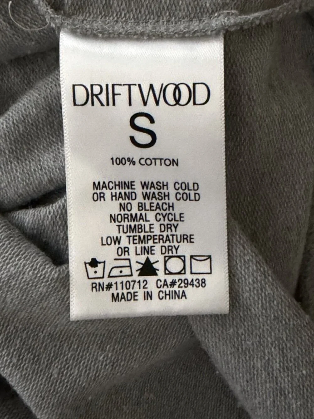 Driftwood Floral Embroidered Zip Up Hoodie Womens S Gray Boho Cotton Cottagecore